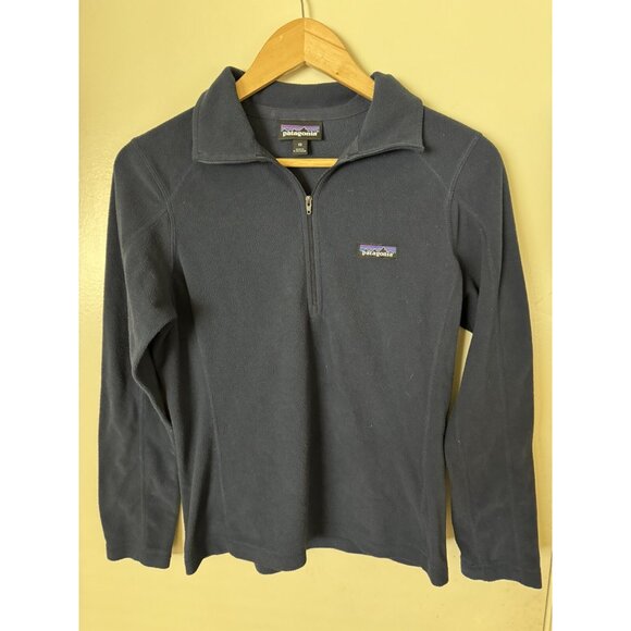 Patagonia Micro D Fleece Jacket Womens XS Blue 1/4 Zip Pullover Lightweight - Picture 1 of 10